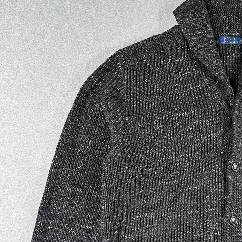 Polo Ralph Lauren Shawl Collar Cardigan Sweater Men's XL Heathered Gray Knit